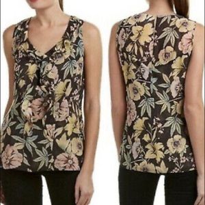 Cabi 3265 floral ruffle tank top pastel small